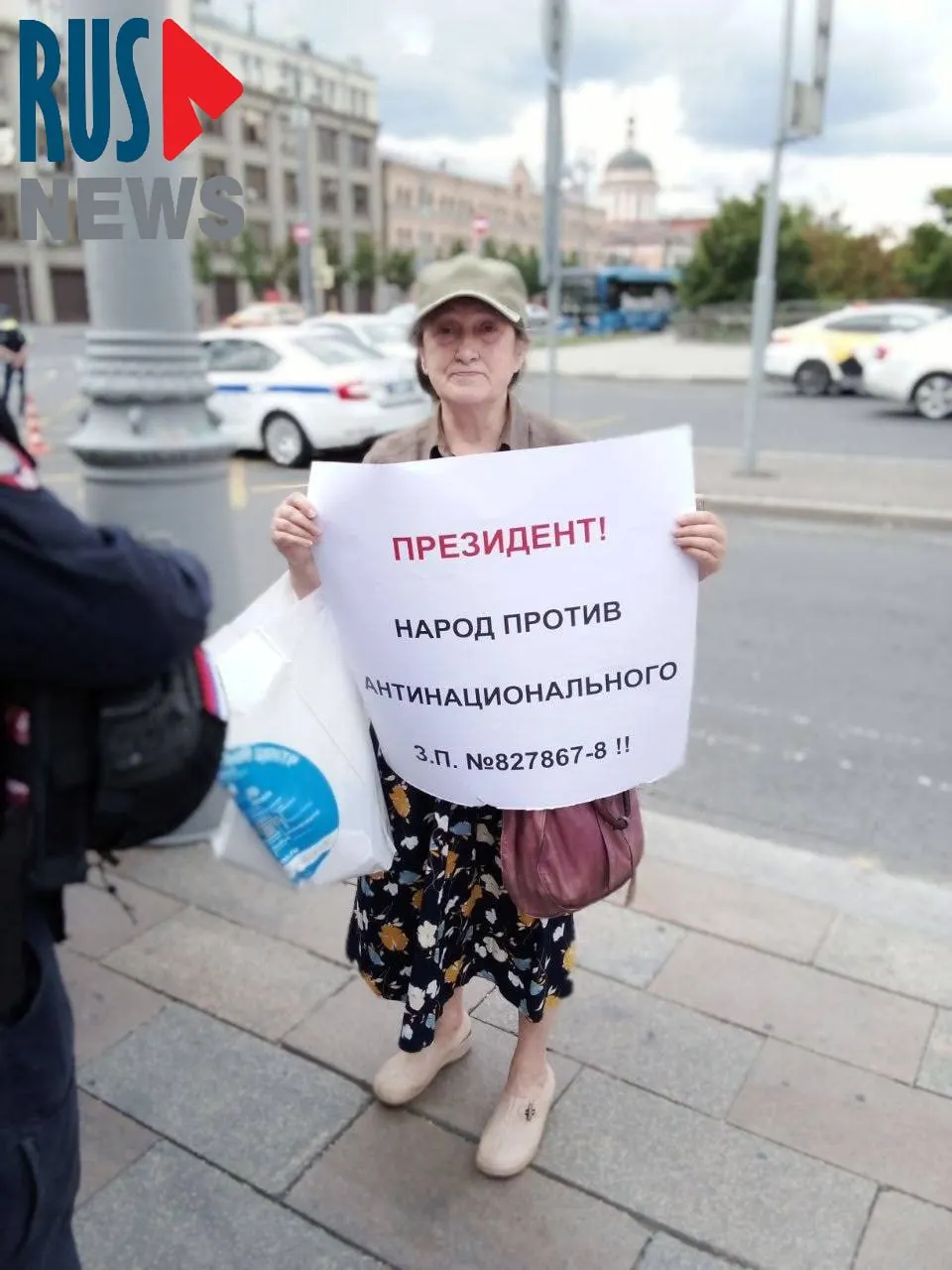 В Москве задержали Наталью Шамину, которая в одиночном пикете выступала против законопроекта о передаче регионам права выводить памятники из-под государственной охраны.