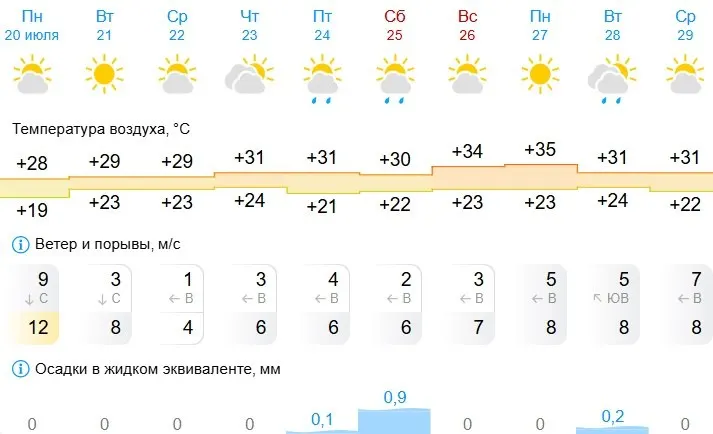Синоптики предупреждают: в ближайшие дни в регионе сохранится сильная жара, местами температура может подняться до +35 °C.