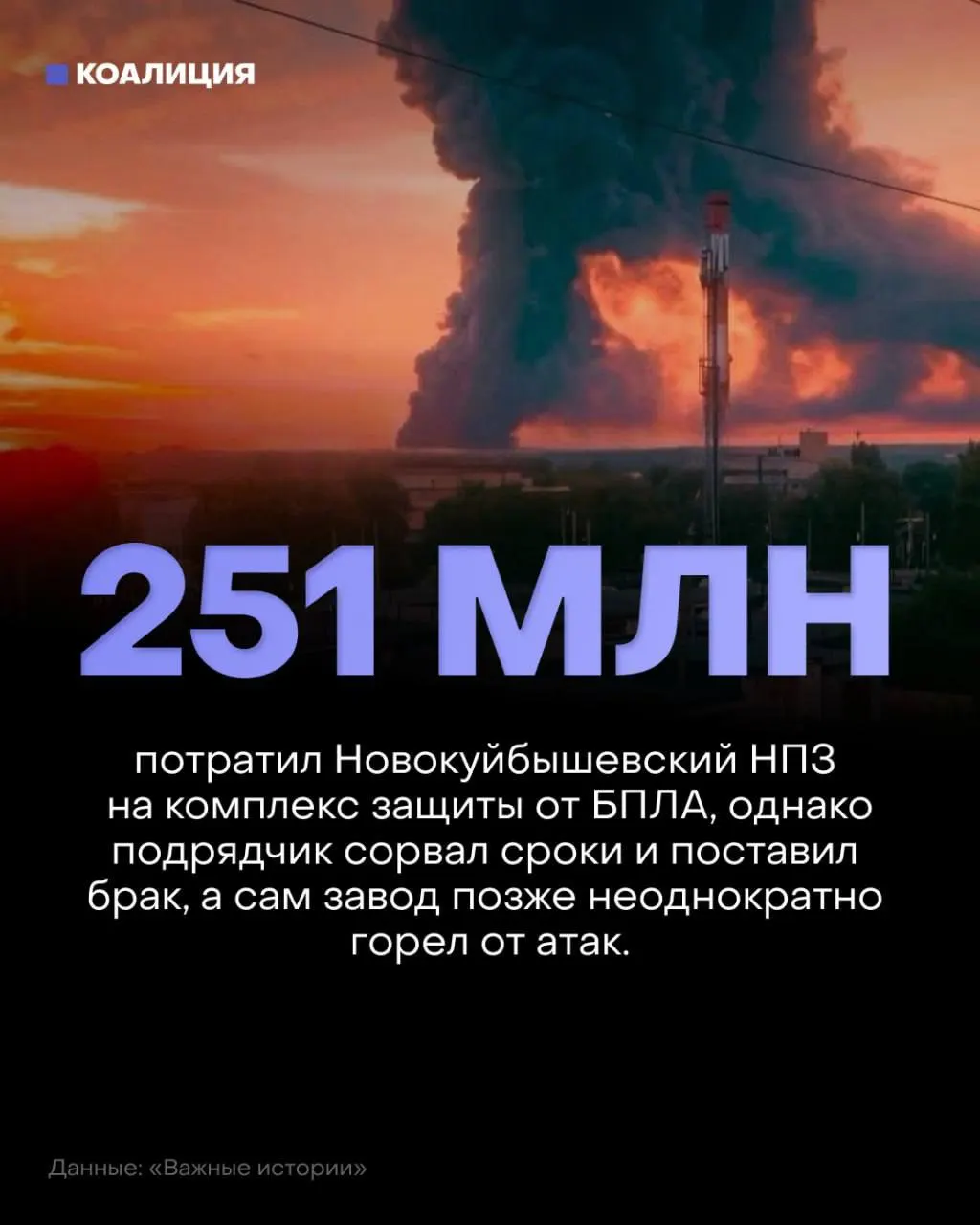 Защита НПЗ от атак беспилотников срывается: подрядчики нарушают сроки, оборудование оказывается бракованным, возникают пожары. Минфин отказывается компенсировать затраты на ПВО.